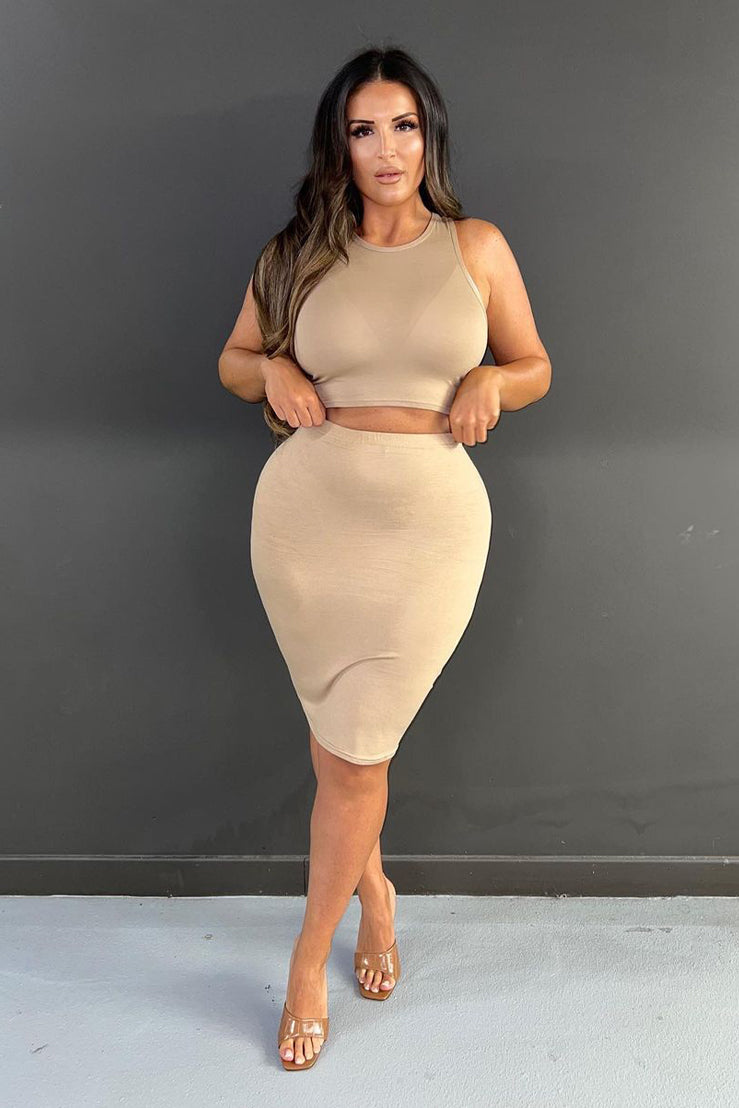 Stone Jersey Midi Skirt - Aileen