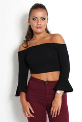 Alby Black Off The Shoulder Top-Tops