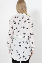 Alena White Print Shirt-Shirts