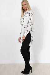 Alena White Print Shirt-Shirts