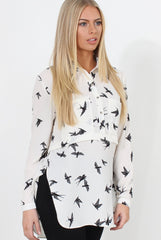 Alena White Print Shirt-Shirts