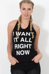 Alex Black Slogan Crop-Crop Tops
