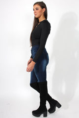 Alia Black Tie Front Bodysuit-Bodysuits