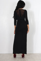 Alizah Black Tie Front Maxi Dress-Dresses