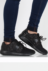 All Black Glitter Trainer - Rio-Trainers