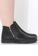 All Black Snakeskin Hightop Trainer - Tracey-Tops
