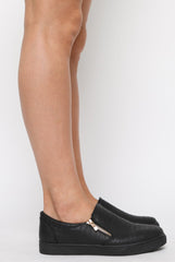 All Black Snakeskin Skater Shoes - Chelsea-Shoes