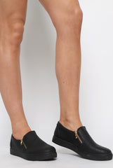 All Black Snakeskin Skater Shoes - Chelsea-Shoes