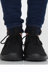 All Black Woven Trainers - Karlee-Trainers