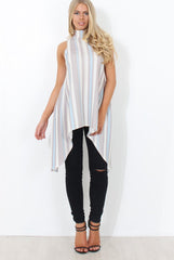 Alli Baby Blue Split Back Top-Tops