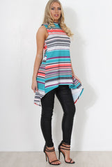 Alli Blue Split Back Top-Tops