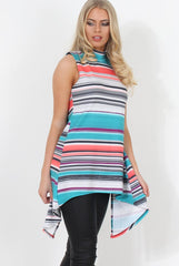 Alli Blue Split Back Top-Tops