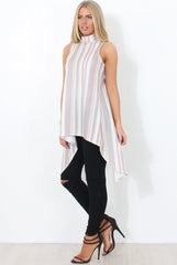 Alli Pink Split Back Top-Tops
