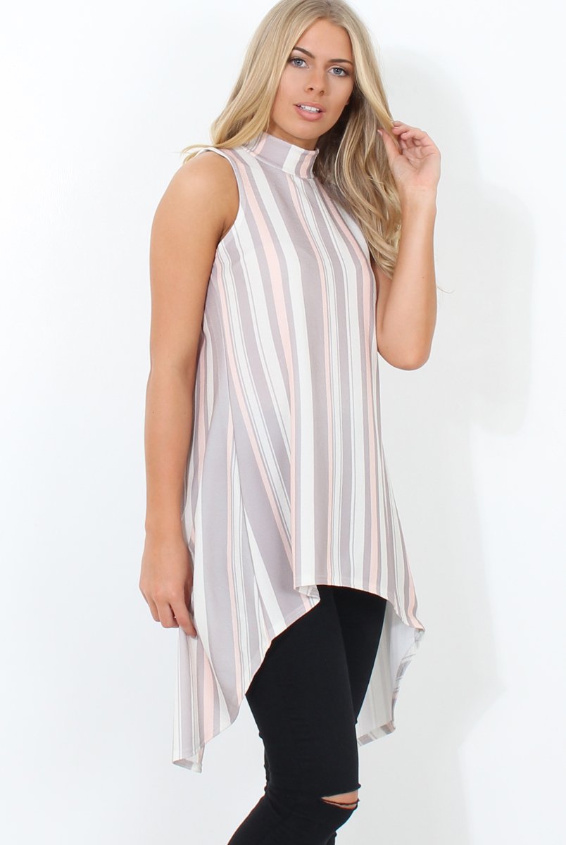 Alli Pink Split Back Top-Tops