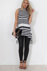 Alli White Split Back Top-Tops