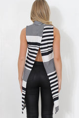 Alli White Split Back Top-Tops