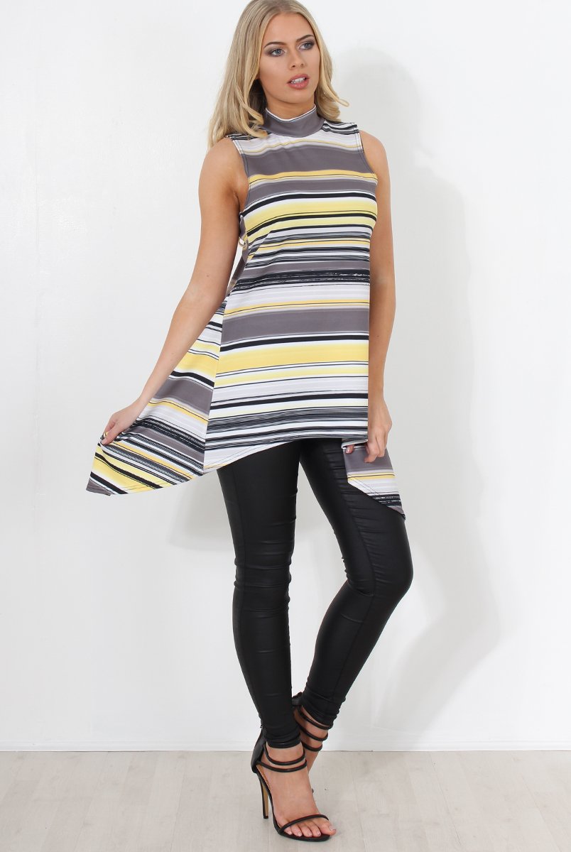 Alli Yellow Split Back Top-Tops