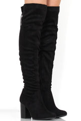 Amelia Black Suede Tassel Boots-Boots