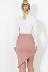Amina Mauve Asymmetric Skirt-Skirts