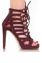 Angel Oxblood Caged Platform heels-Heels