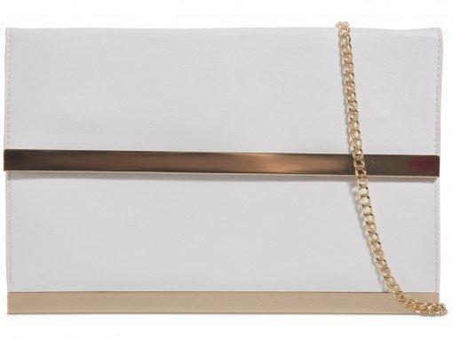 Anika Gold Trim Faux Leather Clutch Bag-Bags