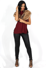 Annie Wine Halterneck Low Back Top-Tops