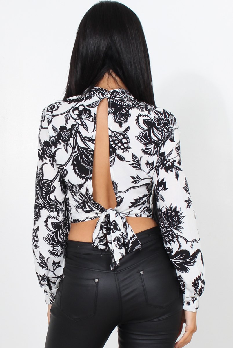 Anthea White Tie Back Top-Tops