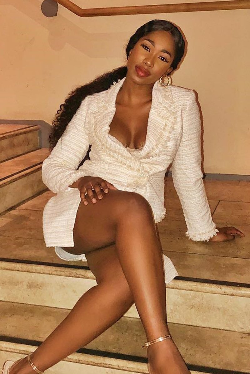 Apricot And Cream Tweed Blazer And Skirt Co-ord - Carah-Co-ords