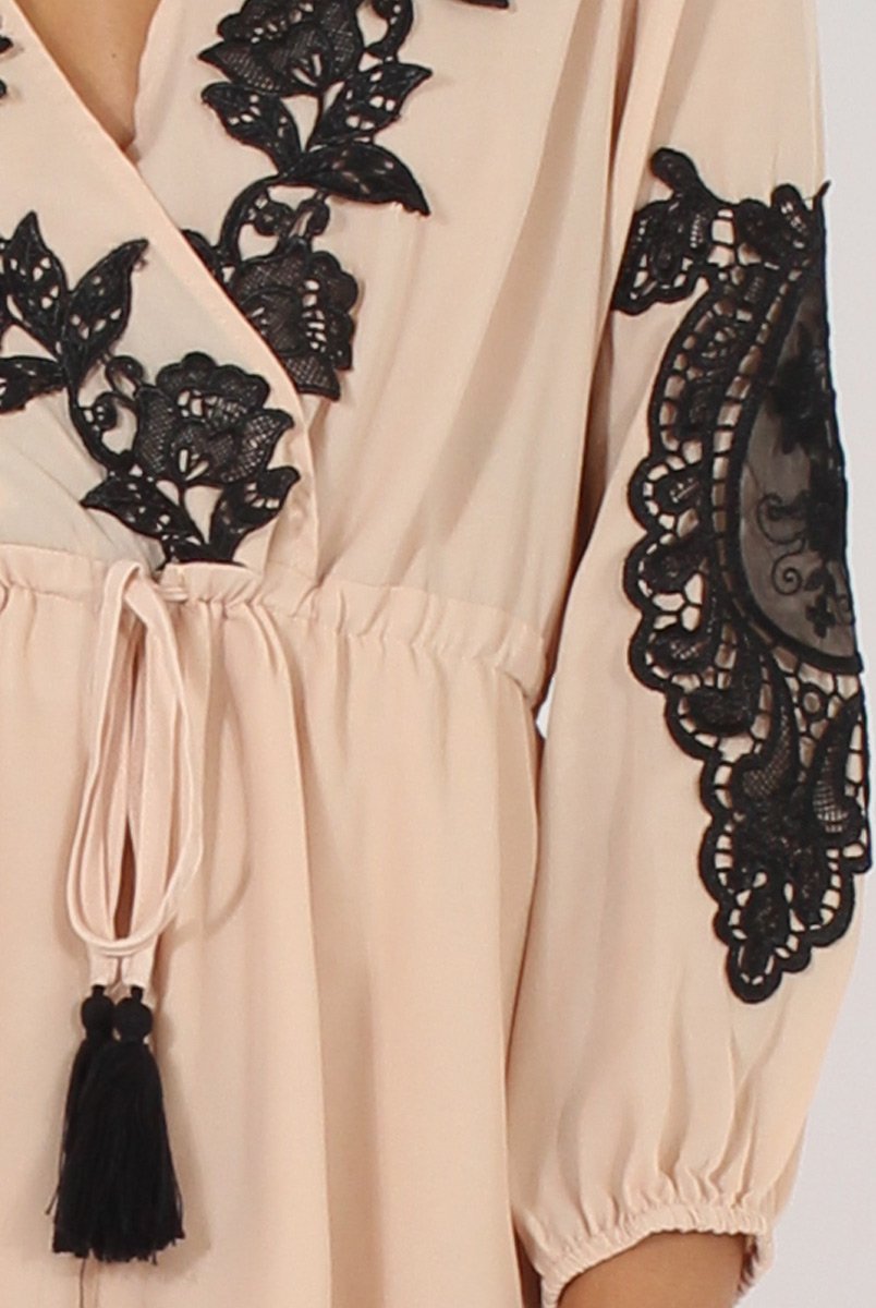 Apricot Applique Wrap Around Playsuit - Izzie-Playsuits
