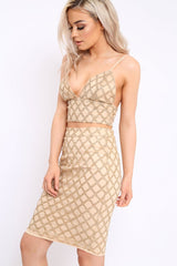 Apricot Glitter Diamond Co-ord Set - Kiya-Co-ords