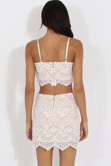 Apricot Lace Cropped Co-ord - Tacy-Co-ords