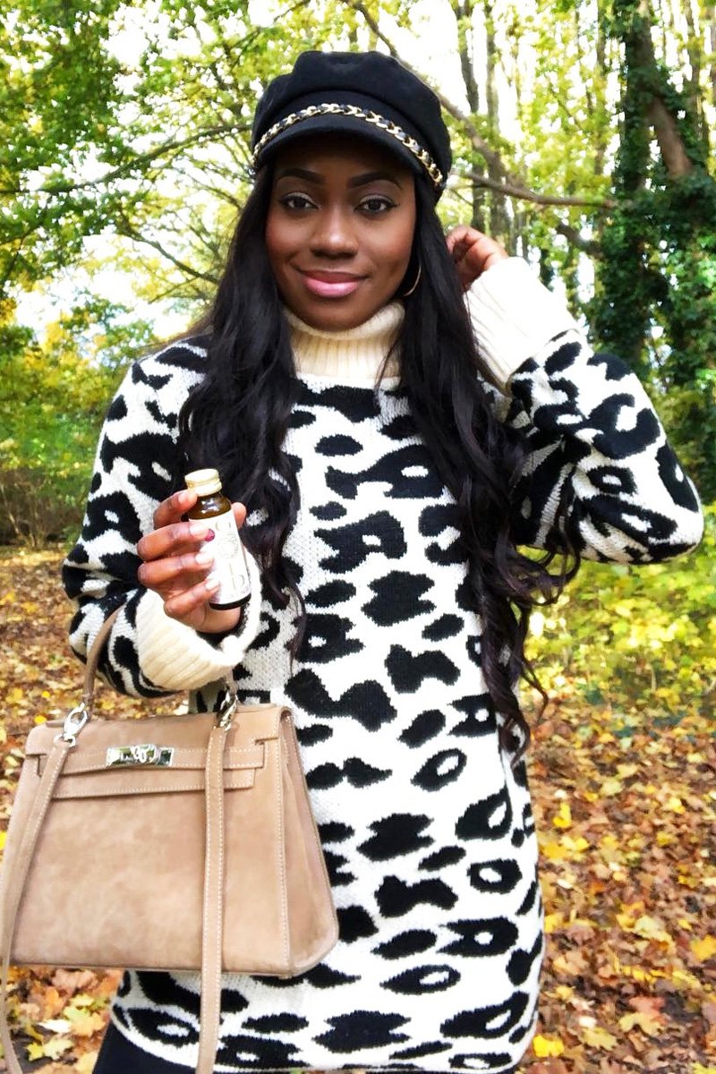 Apricot Leopard Roll Neck Jumper - Deona-Jumper