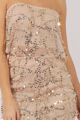 Apricot Sequin Bandeau Co-ord - Jadyn-Co-ords