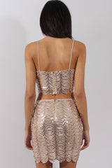 Apricot Sequin Skirt - Milda-Skirts