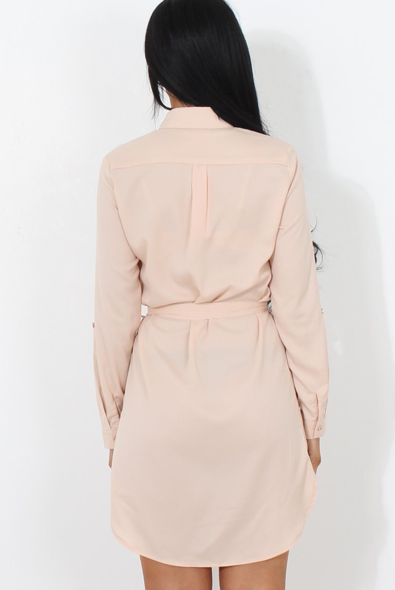 Archer Beige Shirt Dress-Dresses