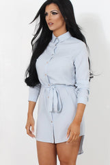 Archer Blue Shirt Dress-Dresses