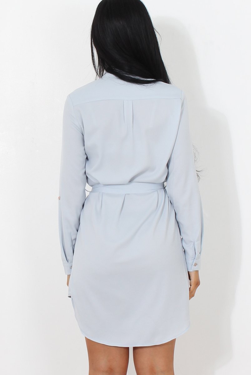 Archer Blue Shirt Dress-Dresses
