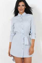 Archer Blue Shirt Dress-Dresses