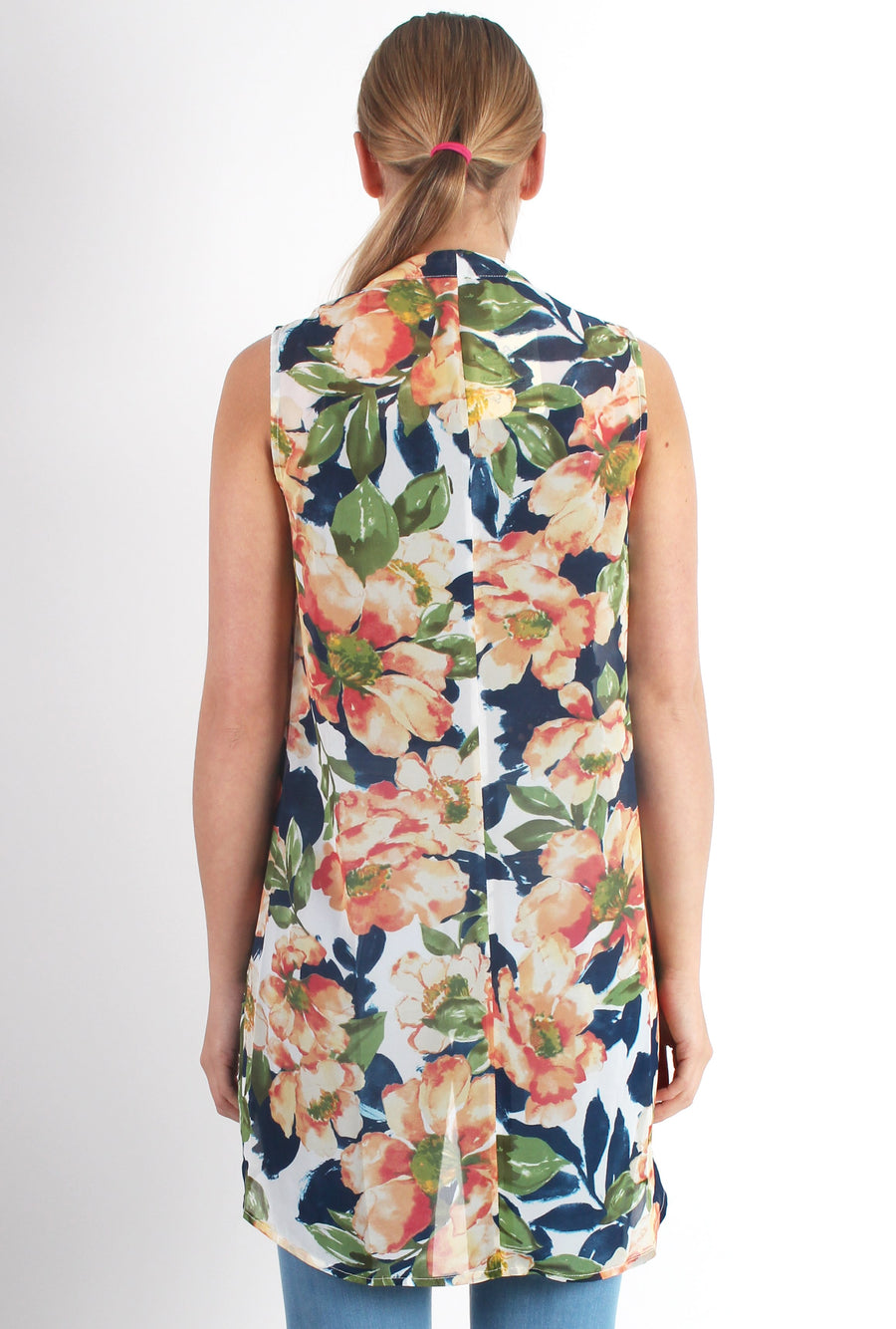 Ashleigh Floral Sleeveless Jacket-Jackets