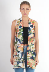 Ashleigh Floral Sleeveless Jacket-Jackets