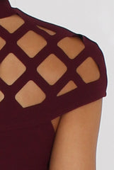 Aubergine Cage Detail Jumpsuit - Aurelia-Jumpsuits