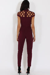 Aubergine Cage Detail Jumpsuit - Aurelia-Jumpsuits