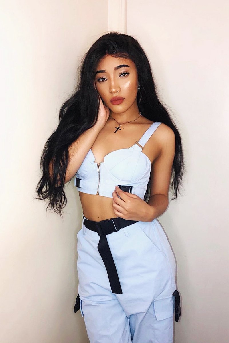 Baby Blue Utility Buckle Bralet And Trouser Set - Aaira-Bralets