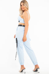 Baby Blue Utility Buckle Trouser - Zarie-Trousers