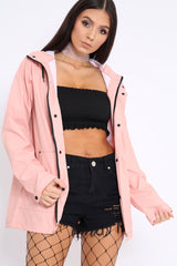 Baby Pink Hooded Rain Jacket - Fox-Jackets