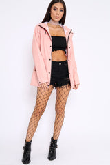 Baby Pink Hooded Rain Jacket - Fox-Jackets