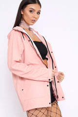 Baby Pink Hooded Rain Jacket - Fox-Jackets