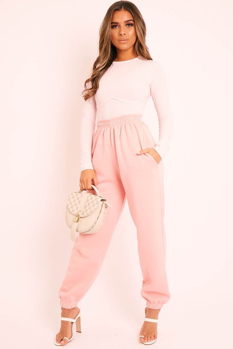 Baby Pink Oversized Joggers - Erica-Joggers