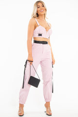 Baby Pink Utility Buckle Trouser - Zarie-Trousers