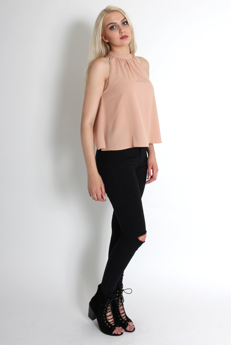 Bailey Nude High Neck Top-Tops